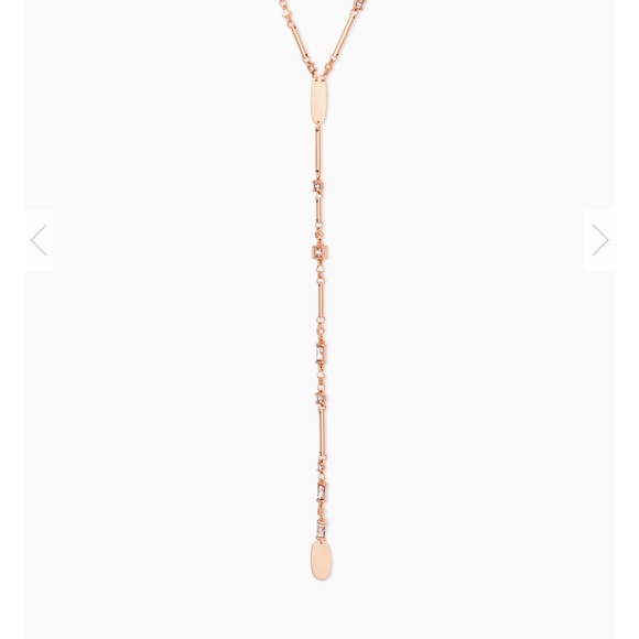 NWT! Kendra Scott Crowley rose gold Y-Necklace - Picture 2 of 3